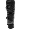 GLOBALWIN Chunky Mid Calf Fashion Dressy Motocycle Biker Military Style Combat Boots for Women Low Heel(24yy01 Silver)