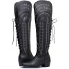 GLOBALWIN Women’s Cowboy Western Fashion Over The Knee Thigh High Cowgirl Boots Low Heel(23yy08 Black)