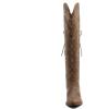 GLOBALWIN Women’s Cowboy Western Fashion Over The Knee Thigh High Cowgirl Boots Low Heel(23yy08 Camel)