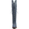 GLOBALWIN Women’s Cowboy Western Fashion Over The Knee Thigh High Cowgirl Boots Low Heel(23yy08 Denim Blue)