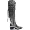 GLOBALWIN Women’s Cowboy Western Fashion Over The Knee Thigh High Cowgirl Boots Low Heel(23yy08 Silver)