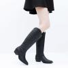 GLOBALWIN Women’s Knee High Long Pointed Toe Western Cowboy Boots For Women(23yy03 Black2)