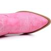 GLOBALWIN Women’s Knee High Long Pointed Toe Western Cowboy Boots For Women(23yy03 Pink)