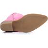 GLOBALWIN Women’s Knee High Long Pointed Toe Western Cowboy Boots For Women(23yy03 Pink)