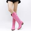 GLOBALWIN Women’s Knee High Long Pointed Toe Western Cowboy Boots For Women(23yy03 Pink)
