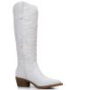 GLOBALWIN Women’s Knee High Long Pointed Toe Western Cowboy Boots For Women(23yy03 White)