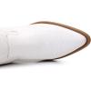 GLOBALWIN Women’s Knee High Long Pointed Toe Western Cowboy Boots For Women(23yy03 White)