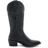 GLOBALWIN Women’s Mid Calf Western Cowboy Boots Cowgirl Boots for Women with Floral Embroidery Side Zipper Chunky Heel(23yy13 Black)