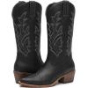 GLOBALWIN Women’s Mid Calf Western Cowboy Boots Cowgirl Boots for Women with Floral Embroidery Side Zipper Chunky Heel(23yy13 Black3)