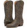 GLOBALWIN Women’s Mid Calf Western Cowboy Boots Cowgirl Boots for Women with Floral Embroidery Side Zipper Chunky Heel(23yy13 Brown)