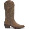 GLOBALWIN Women’s Mid Calf Western Cowboy Boots Cowgirl Boots for Women with Floral Embroidery Side Zipper Chunky Heel(23yy13 Camel)