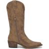 GLOBALWIN Women’s Mid Calf Western Cowboy Boots Cowgirl Boots for Women with Floral Embroidery Side Zipper Chunky Heel(23yy13 Camel2)