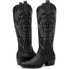 GLOBALWIN Women’s The Western Cowboy Cowgirl Embroidered Knee High Boots(23yy12 Black)