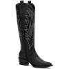 GLOBALWIN Women’s The Western Cowboy Cowgirl Embroidered Knee High Boots(23yy12 Black)