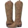 GLOBALWIN Women’s The Western Cowboy Cowgirl Embroidered Knee High Boots(23yy12 Camel)