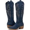 GLOBALWIN Women’s The Western Cowboy Cowgirl Embroidered Knee High Boots(23yy12 Dark Denim)