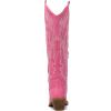 GLOBALWIN Women’s The Western Cowboy Cowgirl Embroidered Knee High Boots(23yy12 Pink)