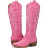 GLOBALWIN Women’s The Western Cowboy Cowgirl Embroidered Knee High Boots(23yy12 Pink)