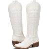 GLOBALWIN Women’s The Western Cowboy Cowgirl Embroidered Knee High Boots(23yy12 White)