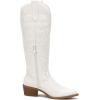 GLOBALWIN Women’s The Western Cowboy Cowgirl Embroidered Knee High Boots(23yy12 White)