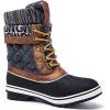 GLOBALWIN Women’s Waterproof Winter Boots Snow Boots For Women(1910 Brown/Prints)