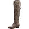 GLOBALWIN Women’s Cowboy Western Fashion Over The Knee Thigh High Cowgirl Boots Low Heel(23yy08 Brown)