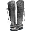 GLOBALWIN Women’s Cowboy Western Fashion Over The Knee Thigh High Cowgirl Boots Low Heel(23yy08 Silver)