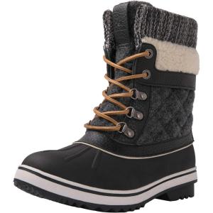 GLOBALWIN Women’s Waterproof Winter Boots Snow Boots For Women(1910 Black/Grey)