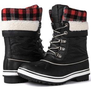 GLOBALWIN Women’s Waterproof Winter Boots Snow Boots For Women(1910 Black/Multi)