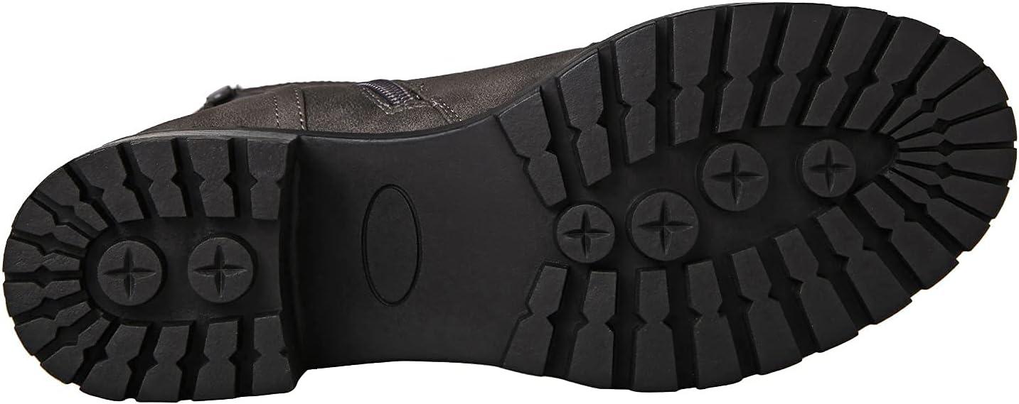 imageGLOBALWIN Lace up Mid Calf Motorcycle Fashion Festival Boots Combat Riding Military Boots for Women19yy19grey