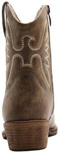 imageGLOBALWIN Womens Mid Calf The Western Cowboy Boots Fashion Cowgirl Boots For Women Low HeelCamel