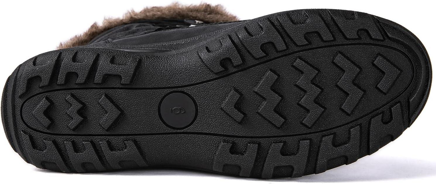 imageGLOBALWIN Womens Snow Boots Waterproof MidCalf Winter Boots with Thermal Fleece Lining Insulated Cold Weather Protection and NonSlip Sole for Snowy Commutes1817 Black4