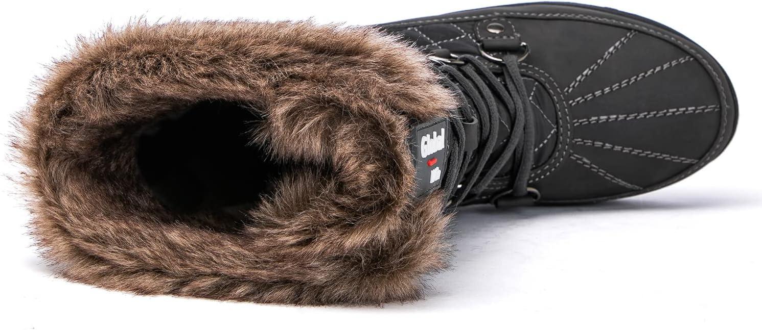 imageGLOBALWIN Womens Snow Boots Waterproof MidCalf Winter Boots with Thermal Fleece Lining Insulated Cold Weather Protection and NonSlip Sole for Snowy Commutes1817 Grey