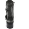 GLOBALWIN Lace up Mid Calf Motorcycle Fashion Festival Boots Combat Riding Military Boots for Women(19yy19 Silver Distressed)