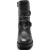 GLOBALWIN Lace up Mid Calf Motorcycle Fashion Festival Boots Combat Riding Military Boots for Women(19yy19 Silver Distressed)