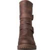 GLOBALWIN Lace up Mid Calf Motorcycle Fashion Festival Boots Combat Riding Military Boots for Women(19yy19brown)