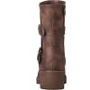 GLOBALWIN Lace up Mid Calf Motorcycle Fashion Festival Boots Combat Riding Military Boots for Women(19yy19brown)
