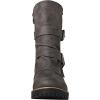 GLOBALWIN Lace up Mid Calf Motorcycle Fashion Festival Boots Combat Riding Military Boots for Women(19yy19grey)