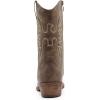 GLOBALWIN Square Toe Black Cowboy Boots For Women Cowgirl Western Boots With Low Heel Size 10M(Brown)
