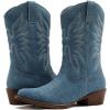 GLOBALWIN Square Toe Black Cowboy Boots For Women Cowgirl Western Boots With Low Heel Size 10M(Denim Blue)