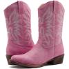 GLOBALWIN Square Toe Black Cowboy Boots For Women Cowgirl Western Boots With Low Heel Size 10M(Pink)