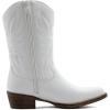 GLOBALWIN Square Toe Black Cowboy Boots For Women Cowgirl Western Boots With Low Heel Size 10M(White)