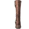 GLOBALWIN Women’s Chunky Low Heels Boots Knee High Boots For Women(19yy15 Brown)