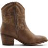 GLOBALWIN Women’s Cowgirl Boots Ankle Brown Cowboy Boots With Embroidered Stitching Low Heel Comfortable Western Boots For Country Outfits(25yy04 Camel)