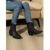 GLOBALWIN Women’s Mid Calf The Western Cowboy Boots Fashion Cowgirl Boots For Women Low Heel(Black)