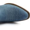 GLOBALWIN Women’s Mid Calf The Western Cowboy Boots Fashion Cowgirl Boots For Women Low Heel(Denim Blue)