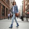 GLOBALWIN Women’s Mid Calf The Western Cowboy Boots Fashion Cowgirl Boots For Women Low Heel(Denim Blue)