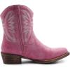 GLOBALWIN Women’s Mid Calf The Western Cowboy Boots Fashion Cowgirl Boots For Women Low Heel(Pink)