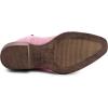 GLOBALWIN Women’s Mid Calf The Western Cowboy Boots Fashion Cowgirl Boots For Women Low Heel(Pink)