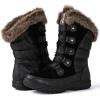 GLOBALWIN Women’s Snow Boots Waterproof Mid-Calf Winter Boots with Thermal Fleece Lining, Insulated Cold Weather Protection, and Non-Slip Sole for Snowy Commutes(1817 Black4)